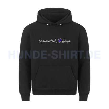 Premium Hoodie "Groenendael - Papa" Schwarz – hunde-shirt.de