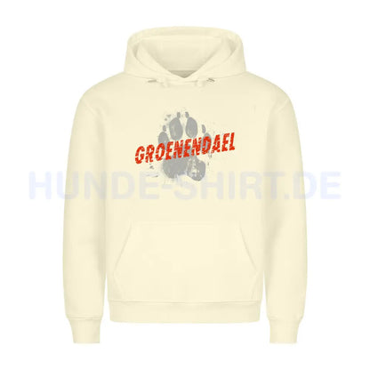 Premium Hoodie "Groenendael - PAW" Beige – hunde-shirt.de