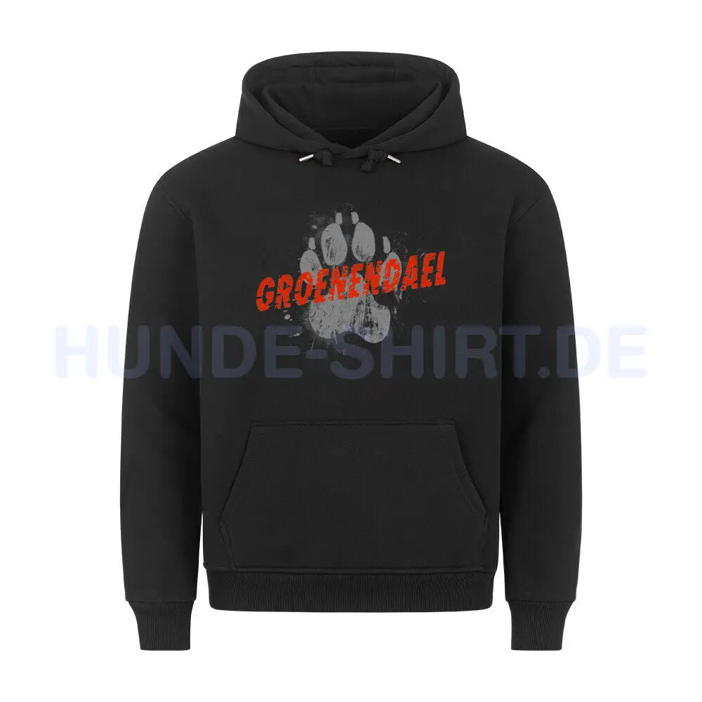 Premium Hoodie "Groenendael - PAW" Schwarz – hunde-shirt.de