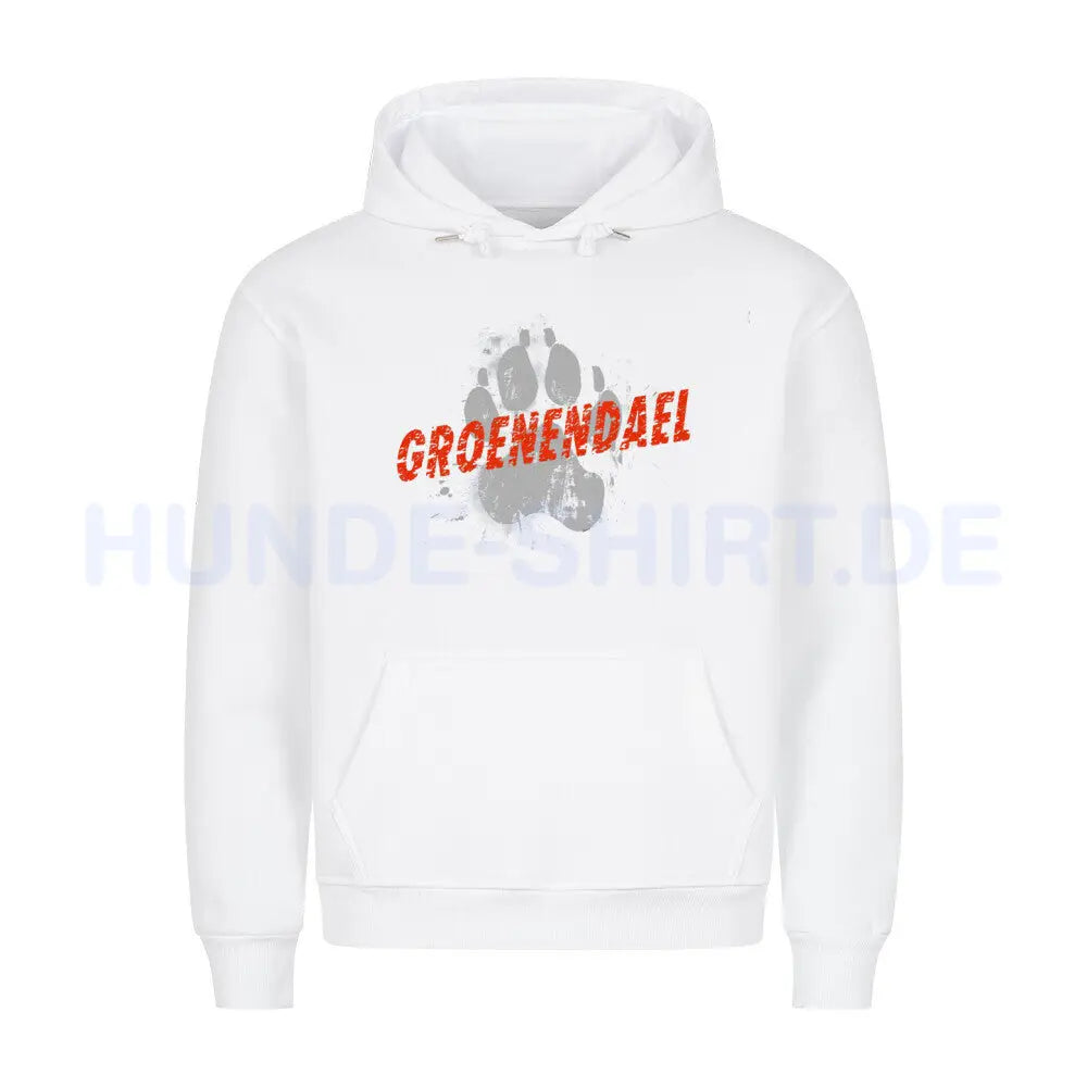 Premium Hoodie "Groenendael - PAW" Weiß – hunde-shirt.de