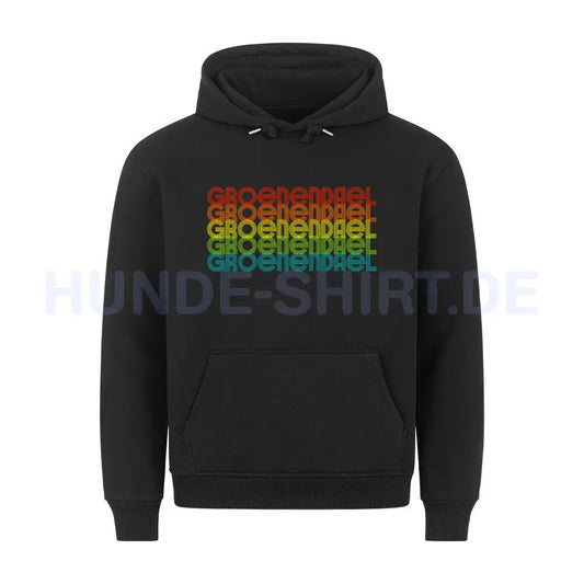 Premium Hoodie "Groenendael - RETRO" Schwarz – hunde-shirt.de