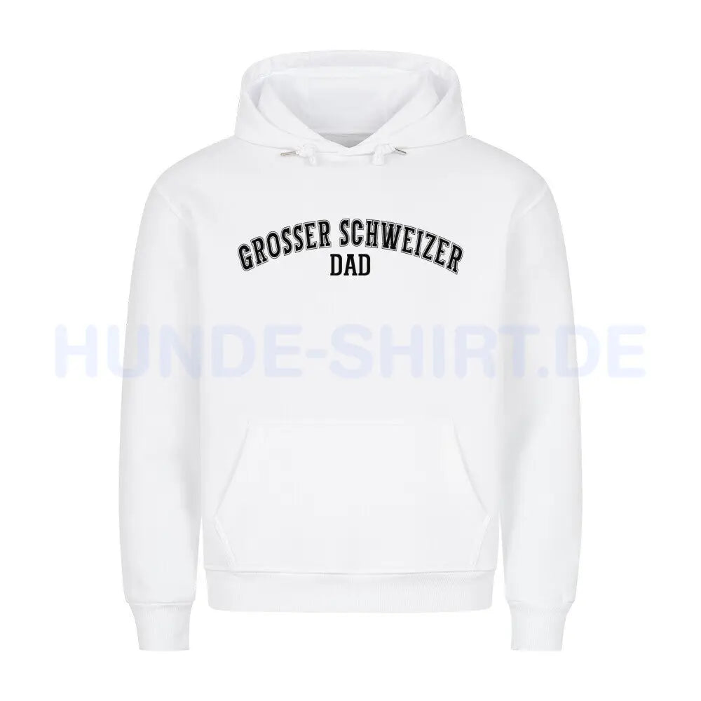 Premium Hoodie "Großer Schweizer - DAD" Weiß – hunde-shirt.de