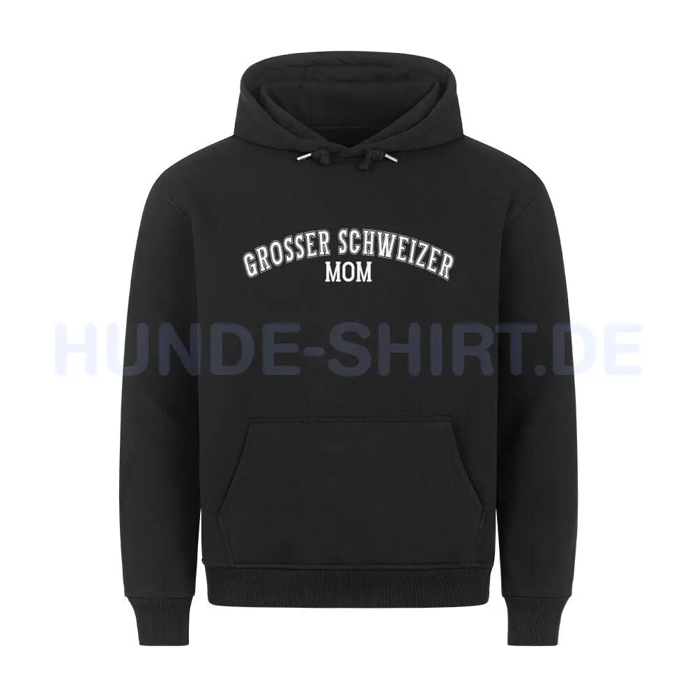 Premium Hoodie Großer Schweizer - MOM" Schwarz – hunde-shirt.de