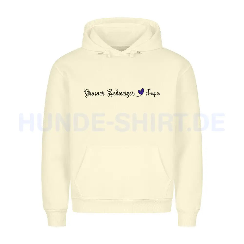 Premium Hoodie "Großer Schweizer - Papa" Beige – hunde-shirt.de