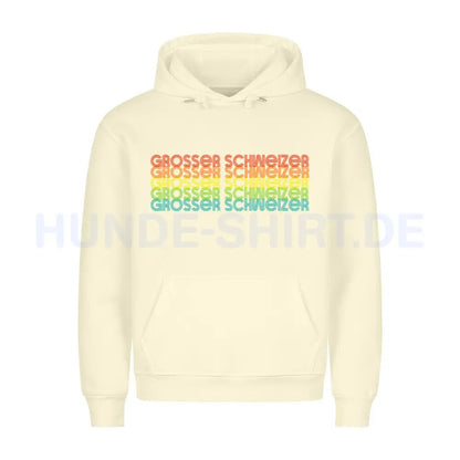 Premium Hoodie "Großer Schweizer - RETRO" Beige – hunde-shirt.de