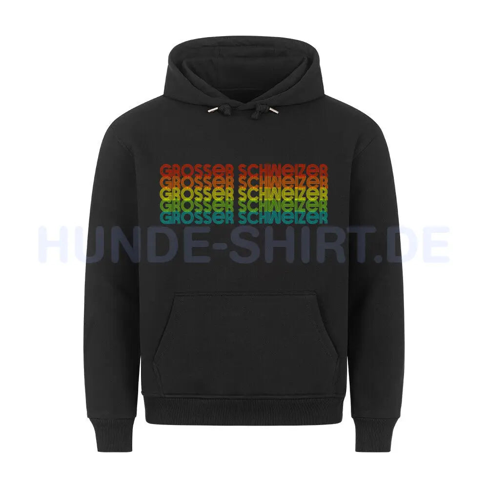 Premium Hoodie "Großer Schweizer - RETRO" Schwarz – hunde-shirt.de