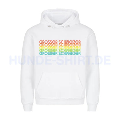 Premium Hoodie "Großer Schweizer - RETRO" Weiß – hunde-shirt.de