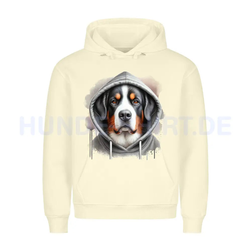 Premium Hoodie "Großer Schweizer Sennenhund Hooded" Beige – hunde-shirt.de