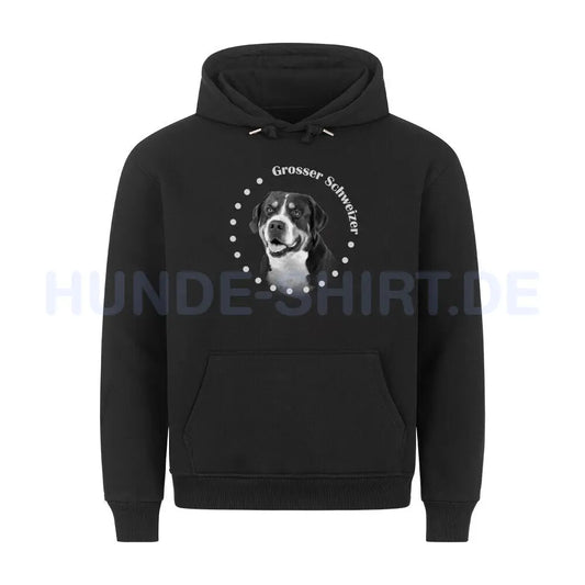 Premium Hoodie "Großer Schweizer Sennenhund R" Schwarz – hunde-shirt.de