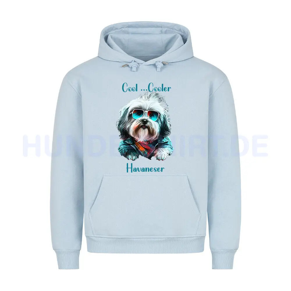 Premium Hoodie "Havaneser COOL" Babyblau – hunde-shirt.de