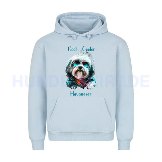 Premium Hoodie "Havaneser COOL" Babyblau – hunde-shirt.de