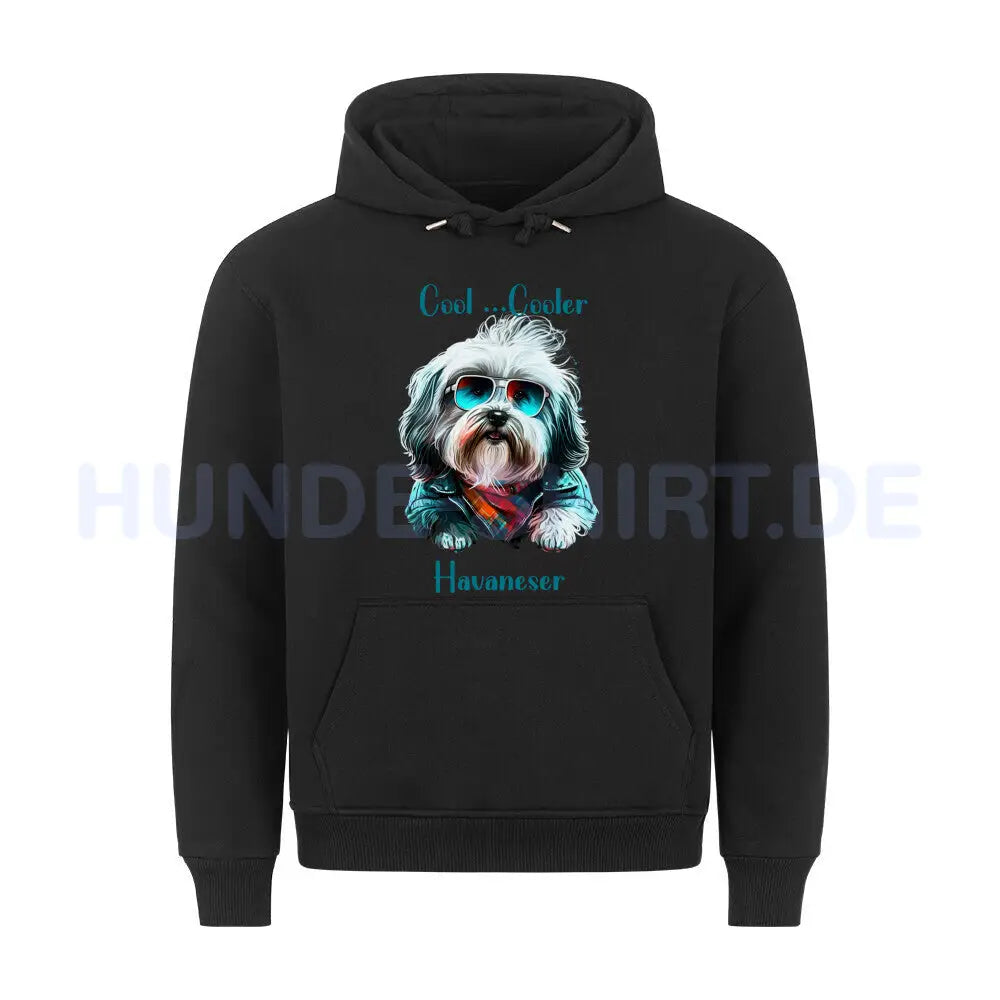 Premium Hoodie "Havaneser COOL" Schwarz – hunde-shirt.de