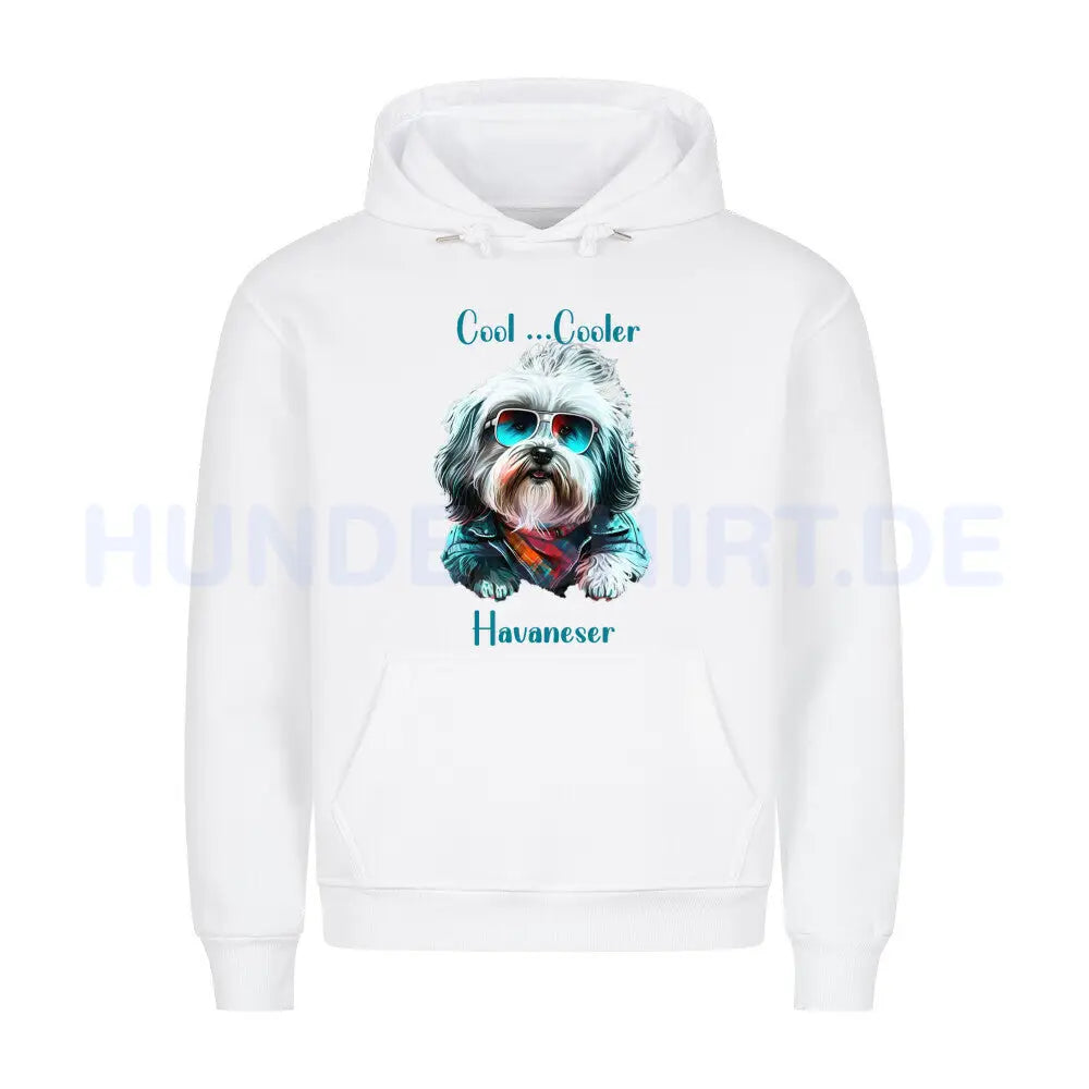 Premium Hoodie "Havaneser COOL" Weiß – hunde-shirt.de