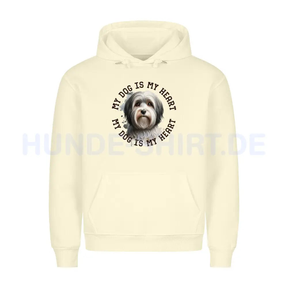 Premium Hoodie "Havaneser HEART 2" Beige – hunde-shirt.de