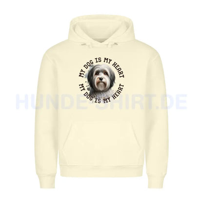 Premium Hoodie "Havaneser HEART 2" Beige – hunde-shirt.de