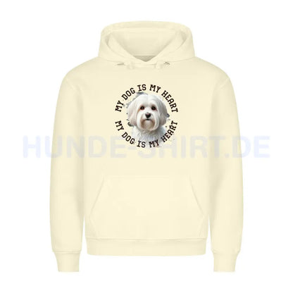 Premium Hoodie "Havaneser HEART 3" Beige – hunde-shirt.de