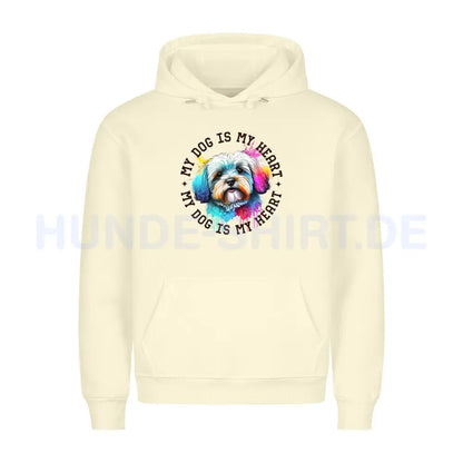 Premium Hoodie "Havaneser HEART" Beige – hunde-shirt.de