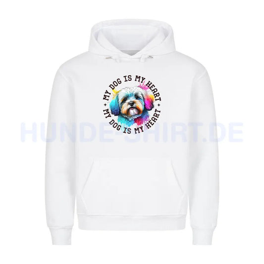 Premium Hoodie "Havaneser HEART" Weiß – hunde-shirt.de