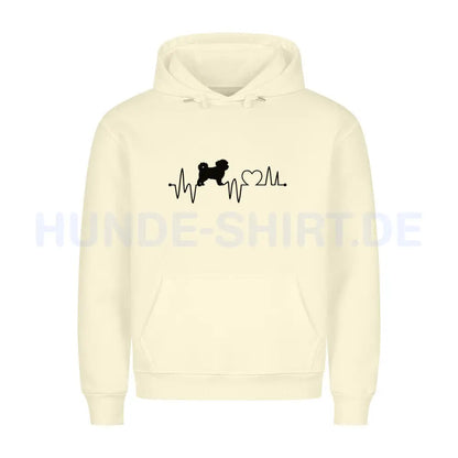 Premium Hoodie "Havaneser - Heartbeat" Beige – hunde-shirt.de