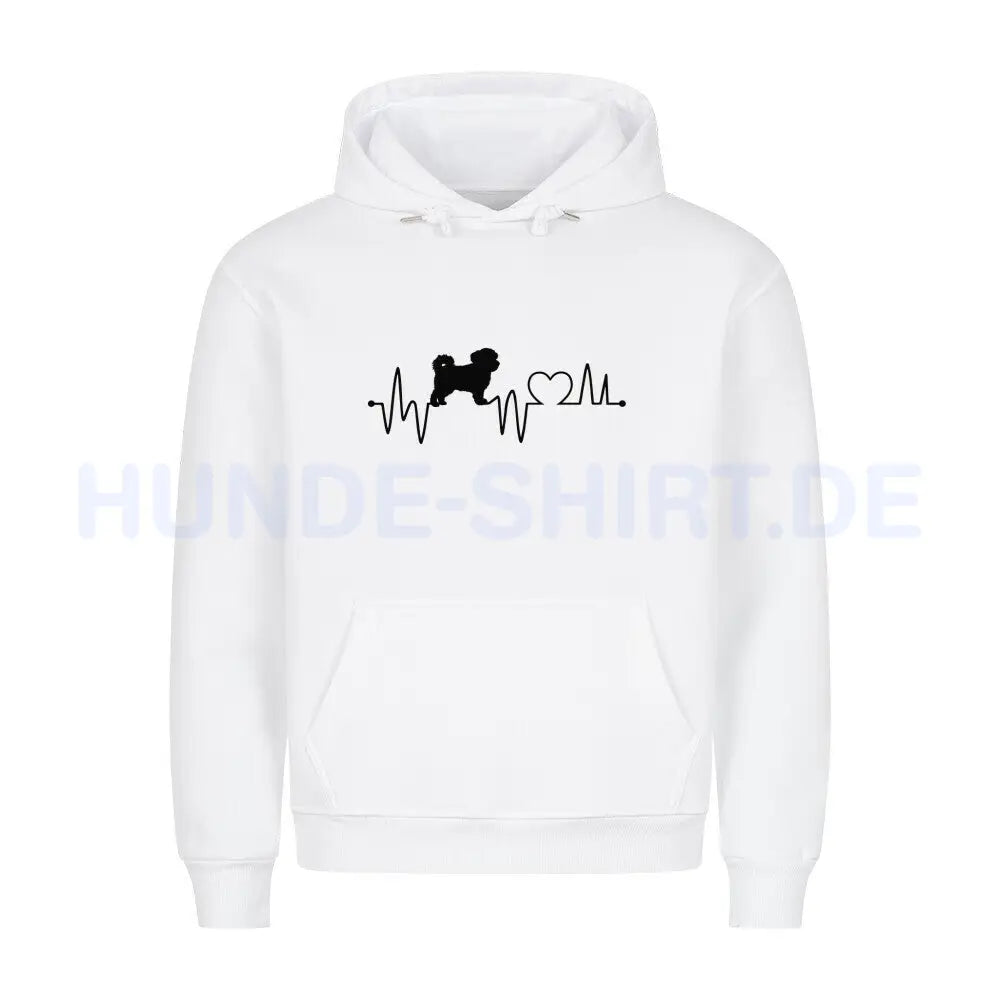 Premium Hoodie "Havaneser - Heartbeat" Weiß – hunde-shirt.de