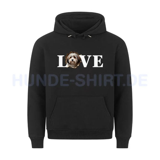 Premium Hoodie "Havaneser - LOVE" Schwarz – hunde-shirt.de