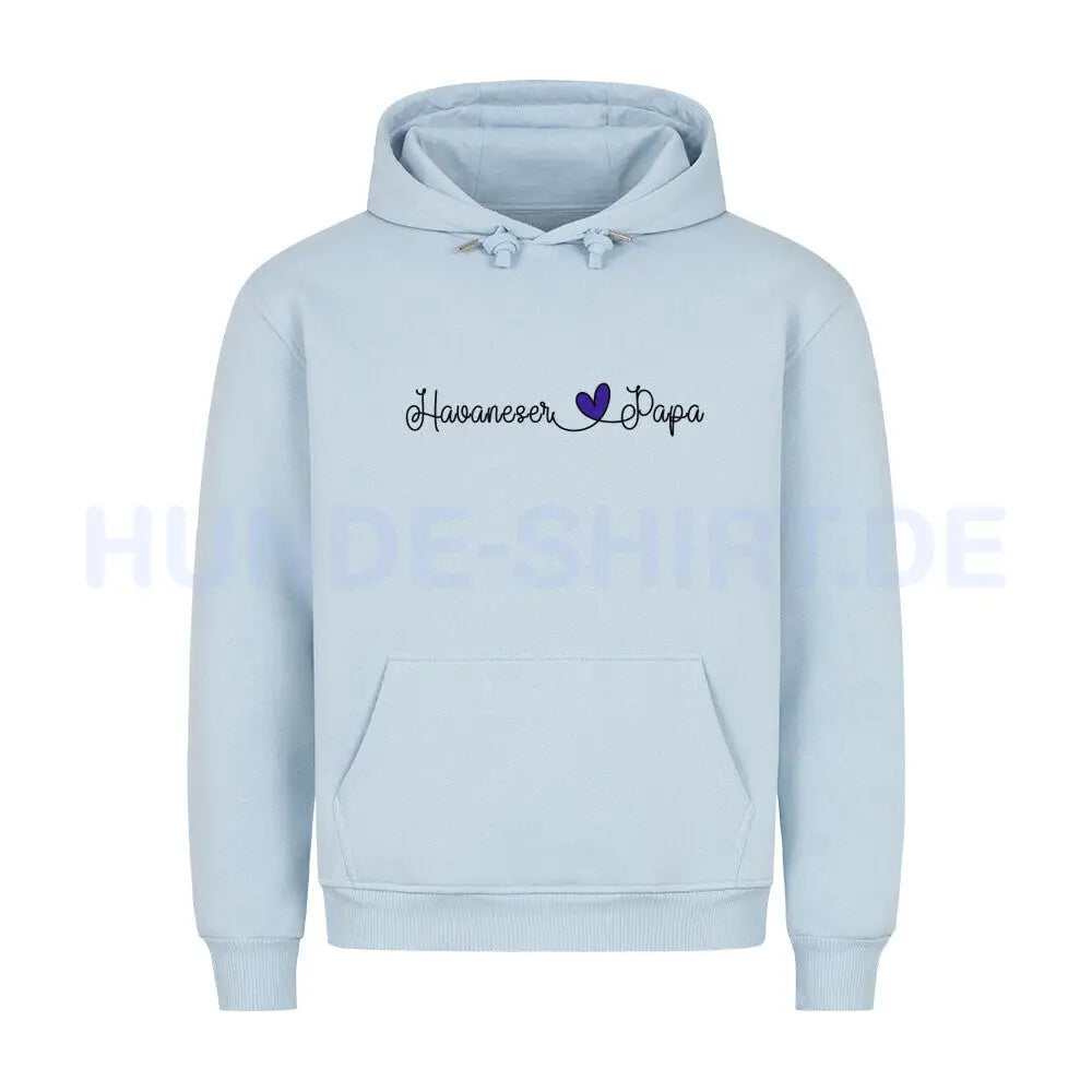 Premium Hoodie "Havaneser - Papa" Babyblau – hunde-shirt.de