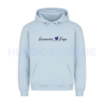 Premium Hoodie "Havaneser - Papa" Babyblau – hunde-shirt.de