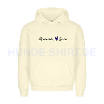 Premium Hoodie "Havaneser - Papa" Beige – hunde-shirt.de