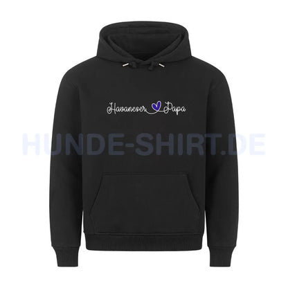 Premium Hoodie "Havaneser - Papa" Schwarz – hunde-shirt.de