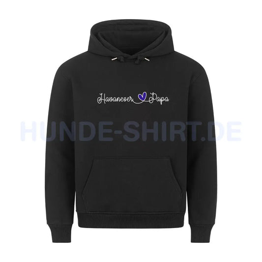 Premium Hoodie "Havaneser - Papa" Schwarz – hunde-shirt.de