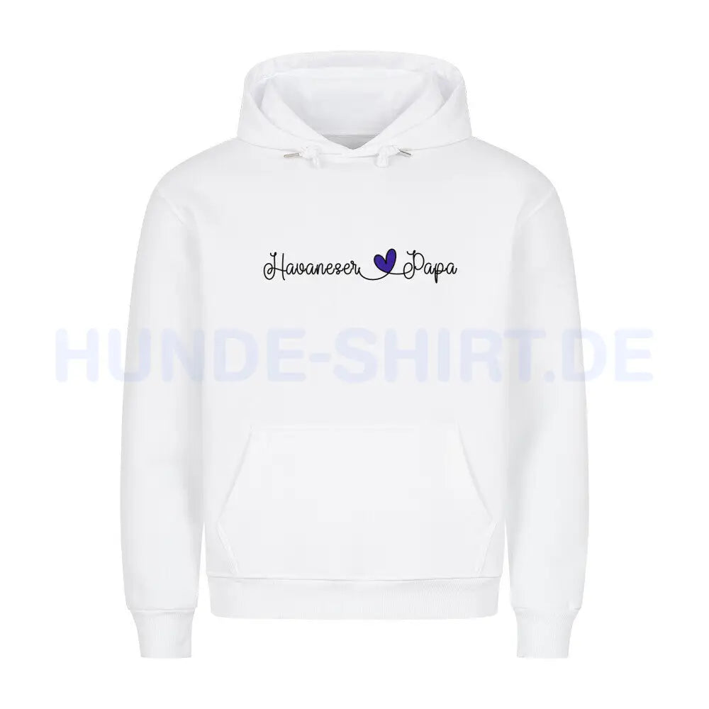 Premium Hoodie "Havaneser - Papa" Weiß – hunde-shirt.de