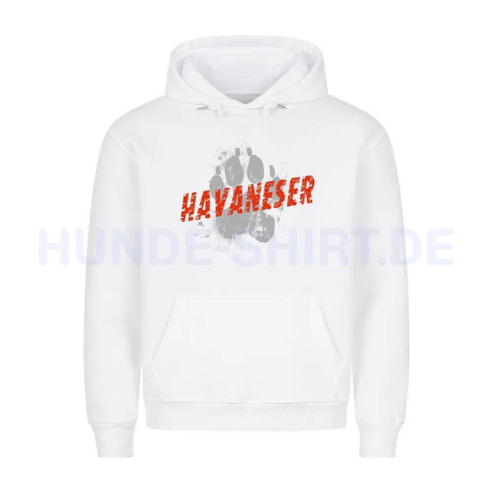 Premium Hoodie "Havaneser - PAW" Weiß – hunde-shirt.de