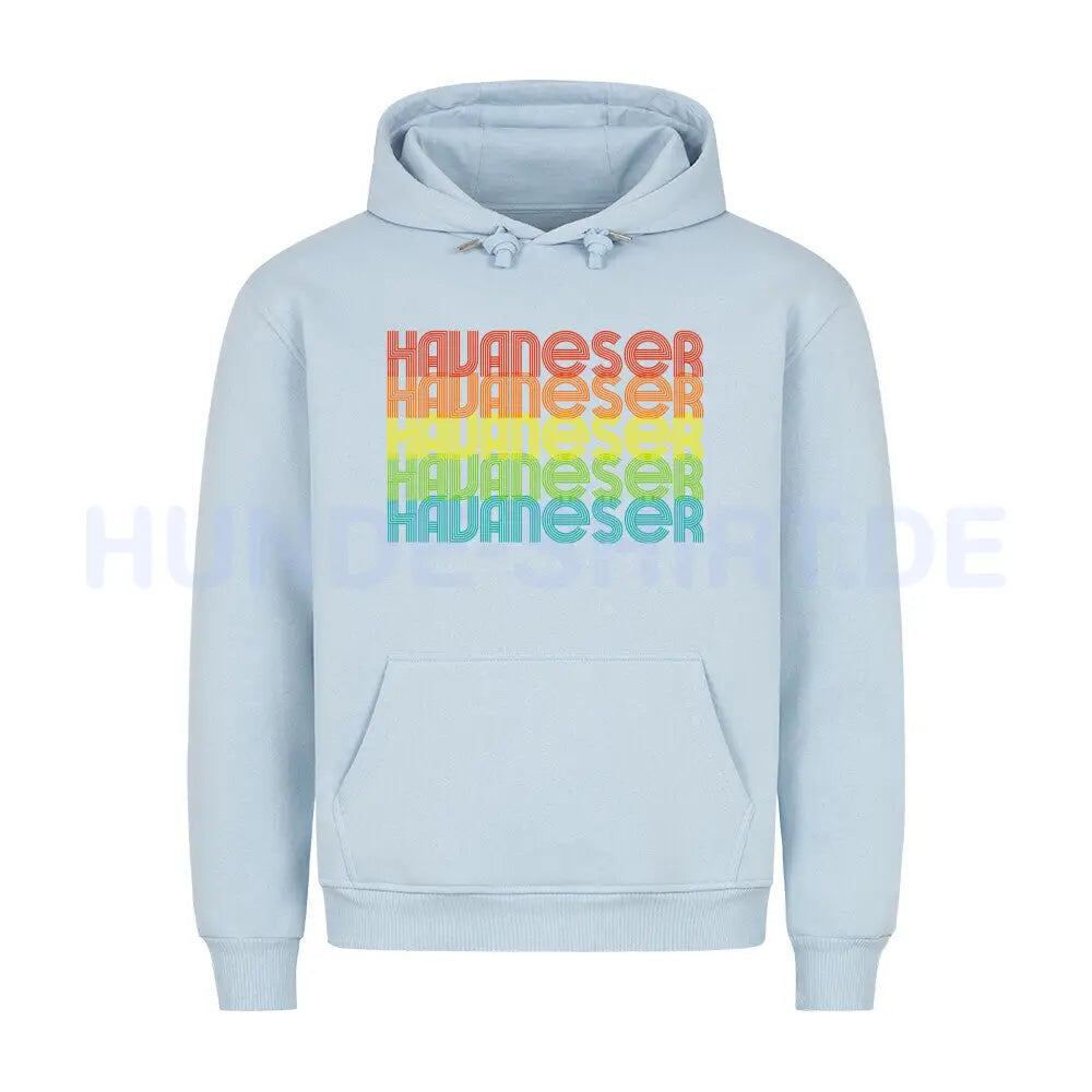 Premium Hoodie "Havaneser - RETRO" Babyblau – hunde-shirt.de