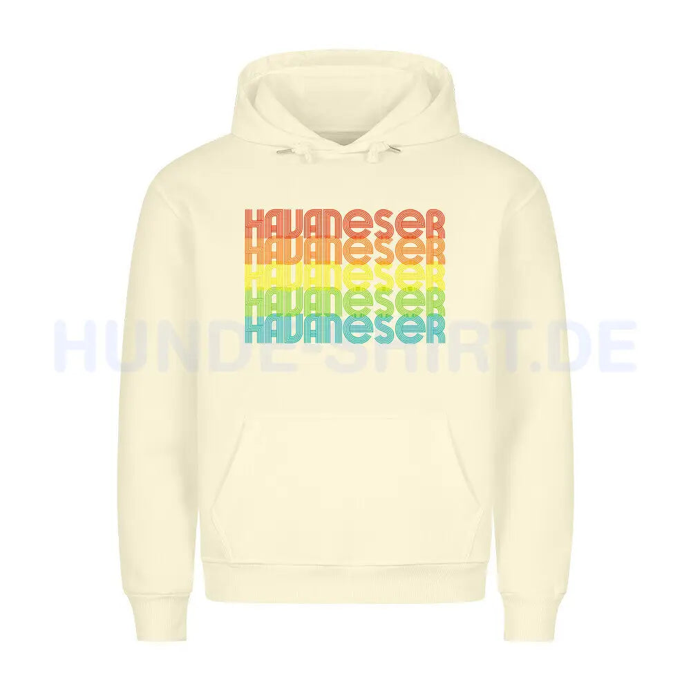 Premium Hoodie "Havaneser - RETRO" Beige – hunde-shirt.de