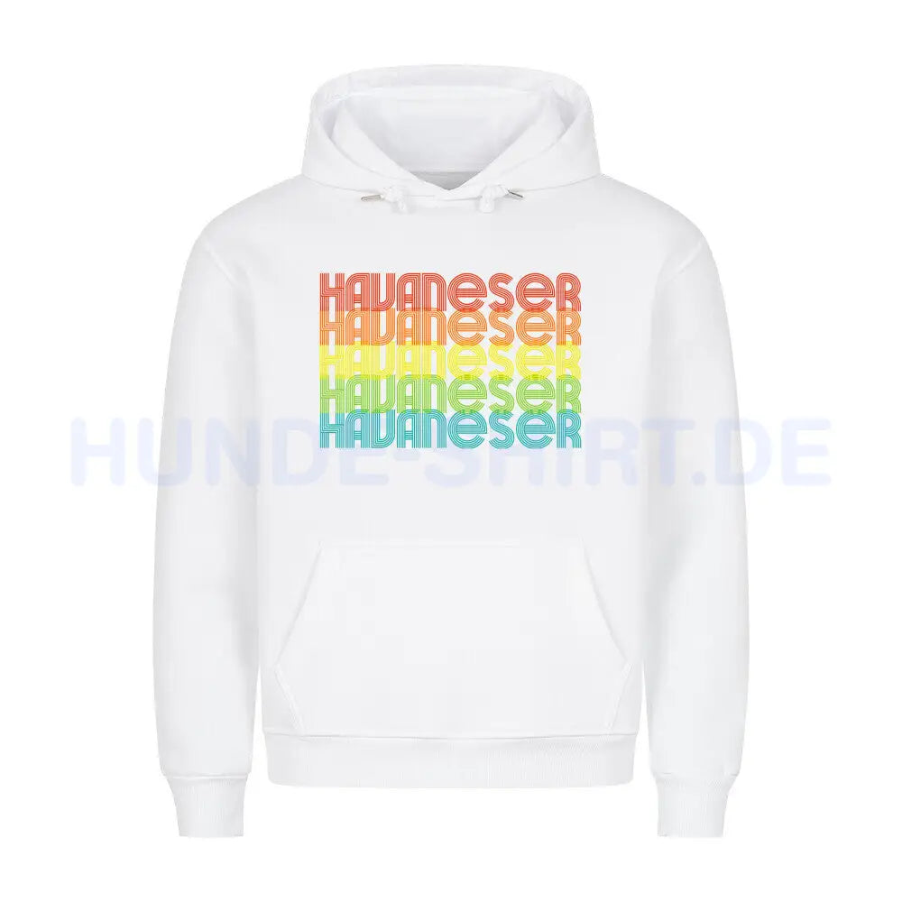 Premium Hoodie "Havaneser - RETRO" Weiß – hunde-shirt.de