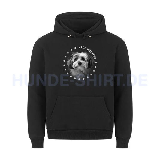 Premium Hoodie "Havaneser Rounded" Schwarz – hunde-shirt.de