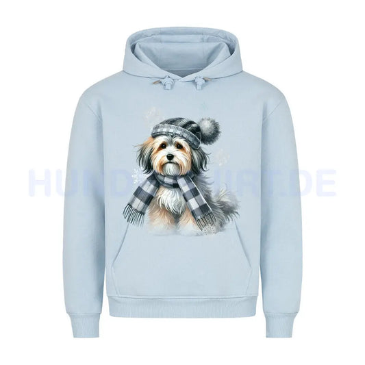 Premium Hoodie "Havaneser Winter" Babyblau – hunde-shirt.de