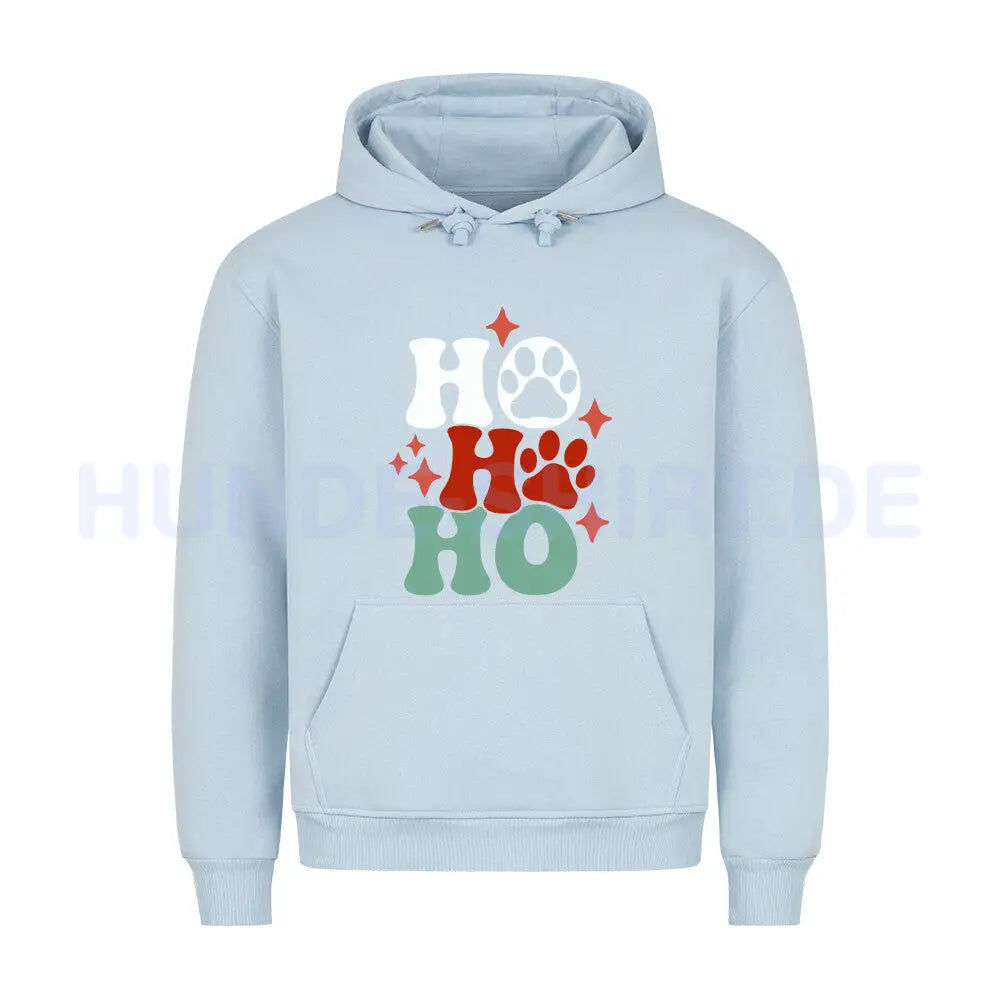 Premium Hoodie "HOHOHO" Babyblau – hunde-shirt.de