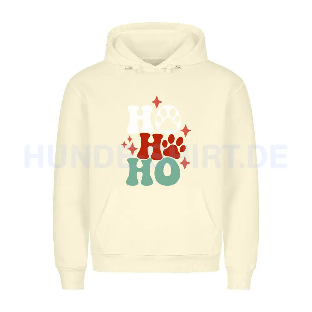 Premium Hoodie "HOHOHO" Beige – hunde-shirt.de