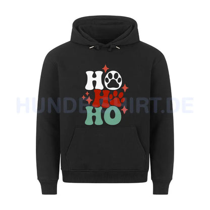 Premium Hoodie "HOHOHO" Schwarz – hunde-shirt.de