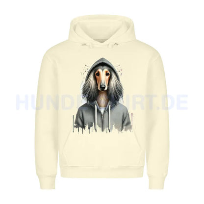 Premium Hoodie "Hooded Afghanischer Windhund" Beige – hunde-shirt.de