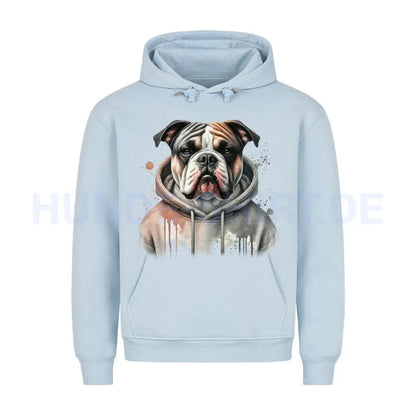 Premium Hoodie "Hooded American Bulldog" Babyblau – hunde-shirt.de