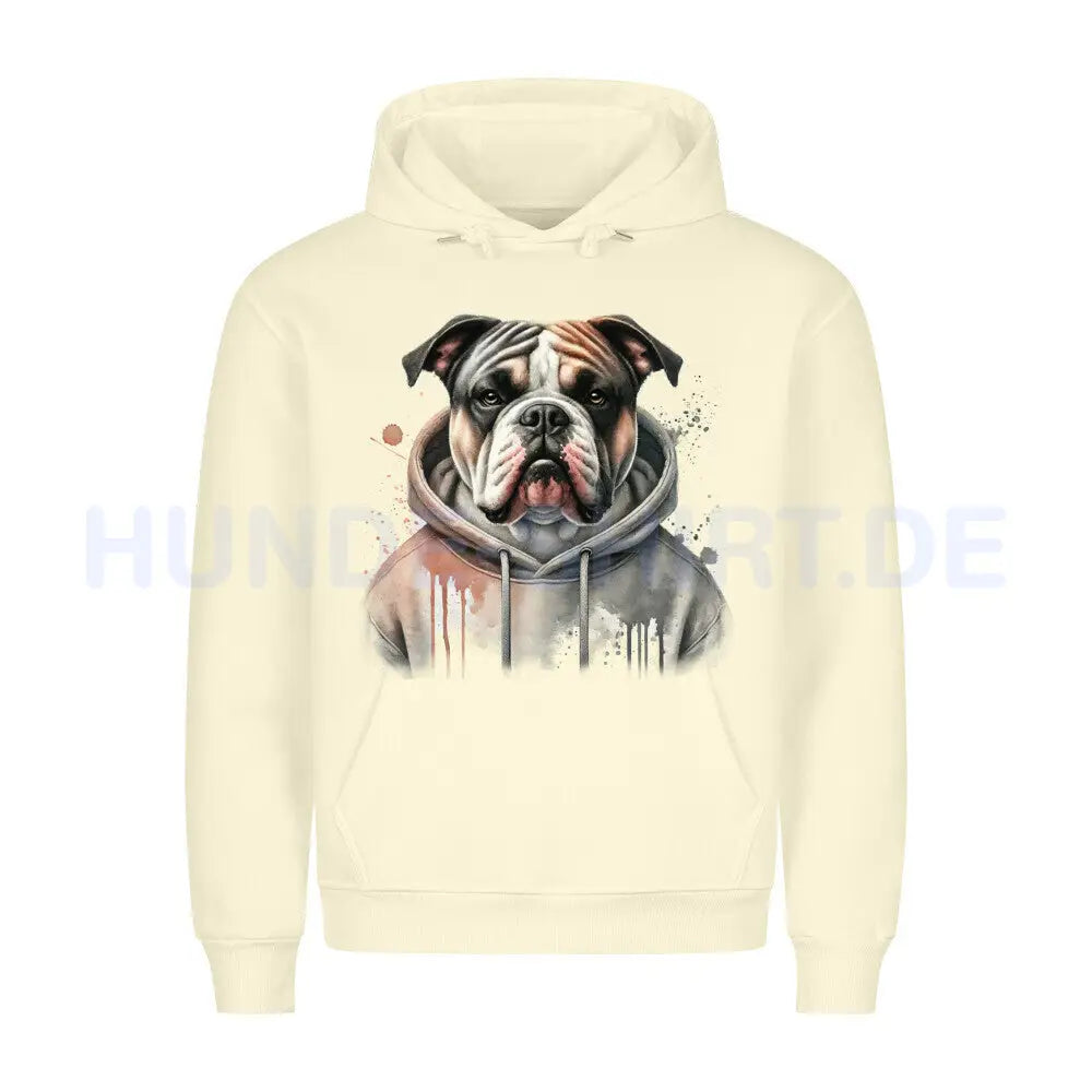 Premium Hoodie "Hooded American Bulldog" Beige – hunde-shirt.de