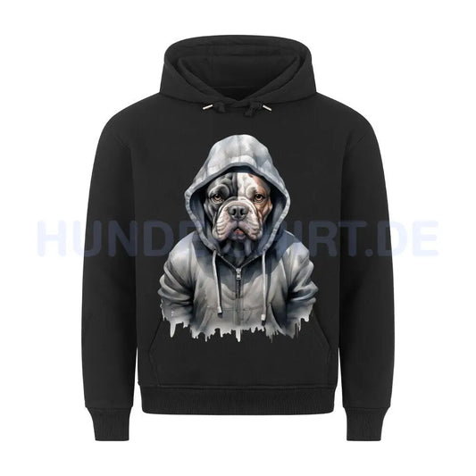 Premium Hoodie "Hooded American Bulldog" Schwarz – hunde-shirt.de