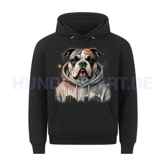 Premium Hoodie "Hooded American Bulldog" Schwarz – hunde-shirt.de