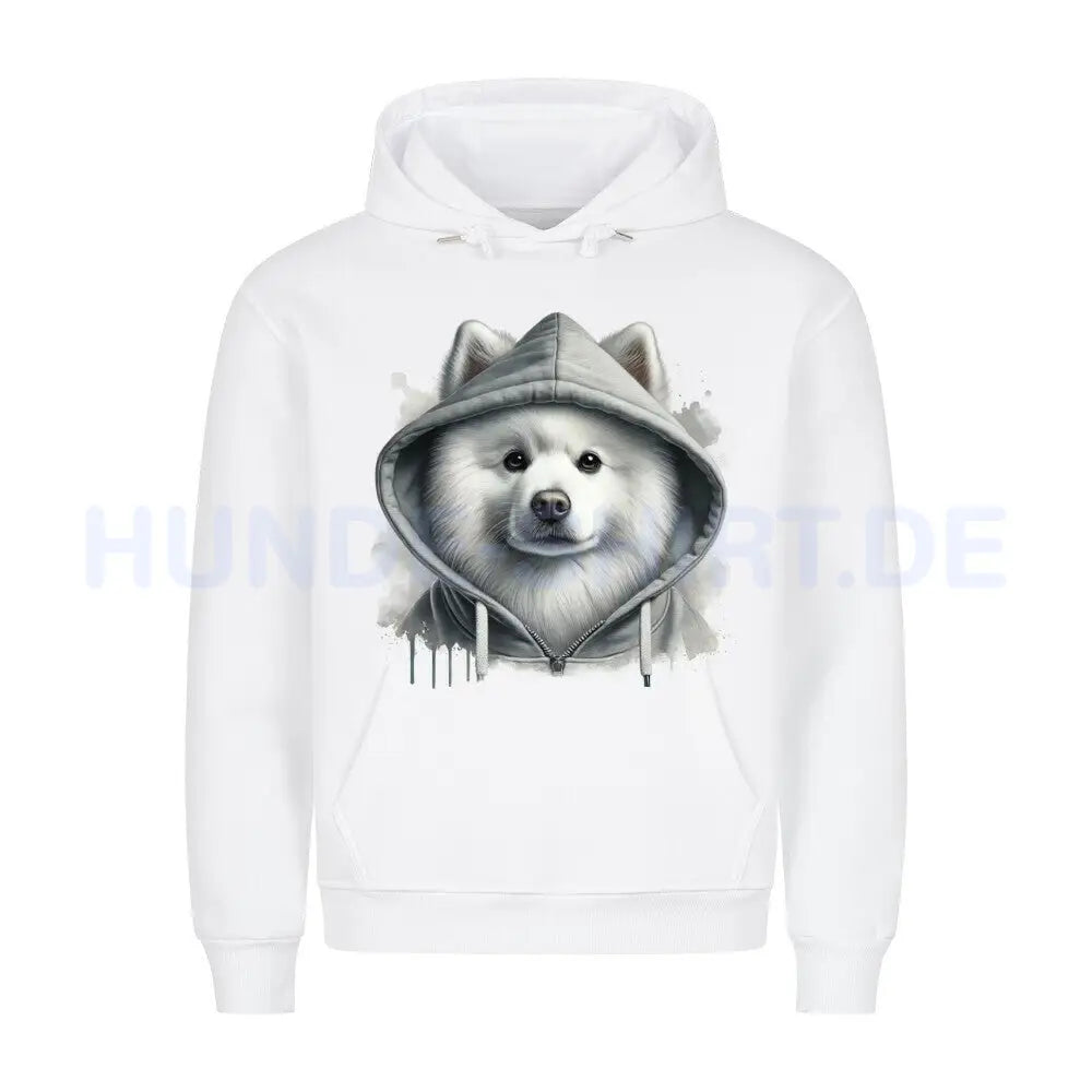 Premium Hoodie "Hooded American Eskimo" Weiß – hunde-shirt.de