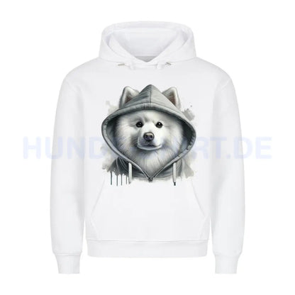 Premium Hoodie "Hooded American Eskimo" Weiß – hunde-shirt.de