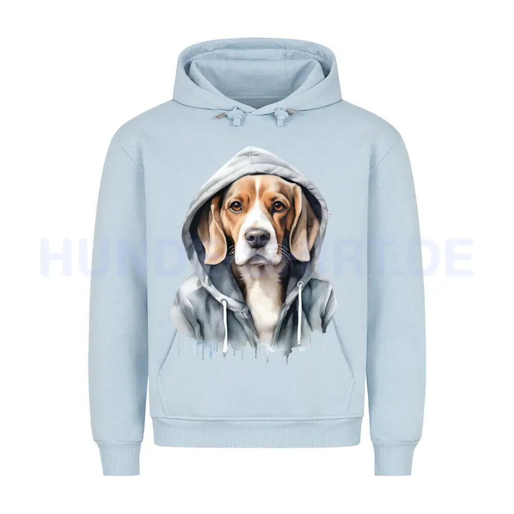 Premium Hoodie "Hooded Beagle" Babyblau – hunde-shirt.de