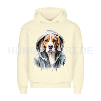 Premium Hoodie "Hooded Beagle" Beige – hunde-shirt.de