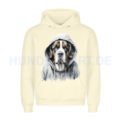 Premium Hoodie "Hooded Bernhardiner" Beige – hunde-shirt.de